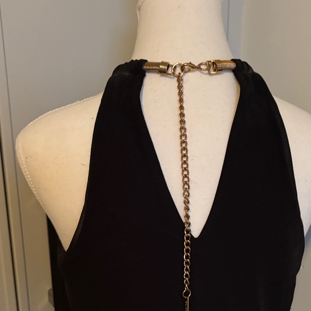 Guess Black Halter Dress with Chevron Skirt Y2K - Picture 5 of 11